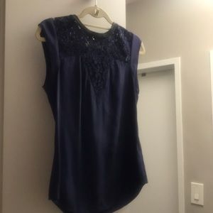 Rebecca Taylor navy silk blouse